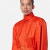 V Allover Jacquard Silk Lavallière Mini Dress