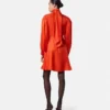 V Allover Jacquard Silk Lavallière Mini Dress