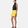 V Allover Jacquard Silk Lavallière Top