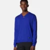 V-hals sweater i silke-bomuldsstrik