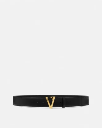 V læderbælte 4 cm