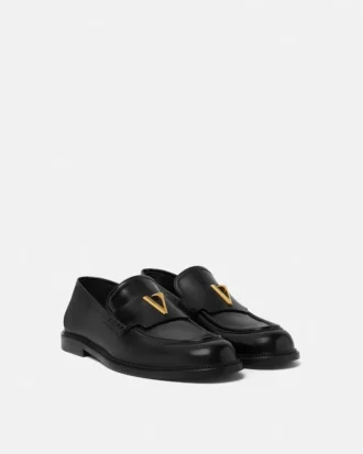 V læderloafers