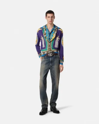 Versace Safari silke skjorte