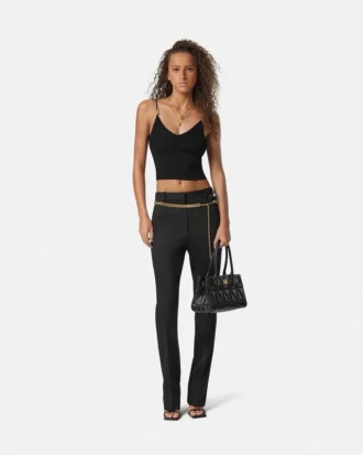 Viskose strikket crop top